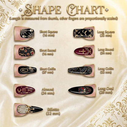Neutral aesthetic press on nails with 3D gold embellishments