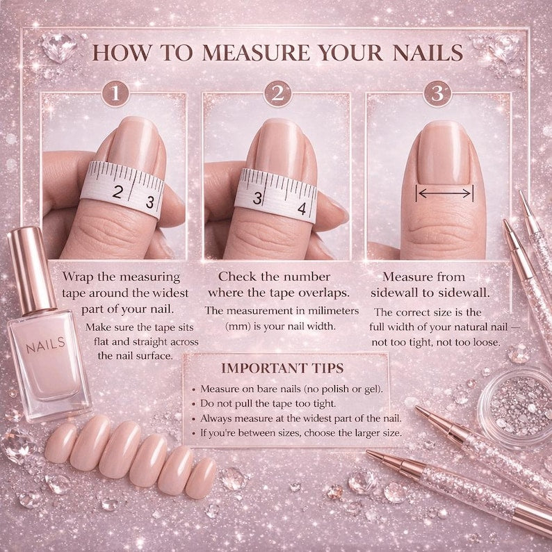 Elegant long coffin press on nails with glitter and shimmer, easy to apply and durable