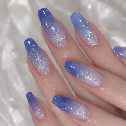 Handmade JRNAIL press on nails with pastel ombre design, reusable and salon-quality
