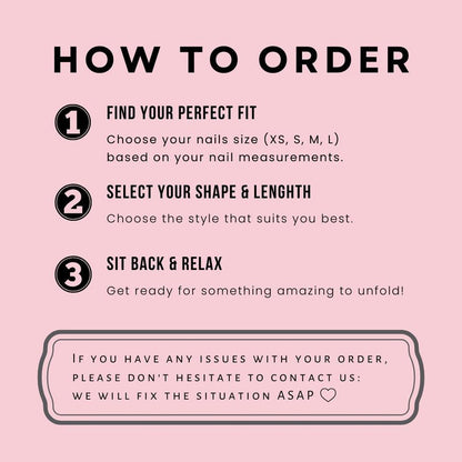 Instructions on how to order with a pink background
