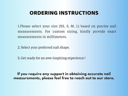 Text-based ordering instructions on a light blue background