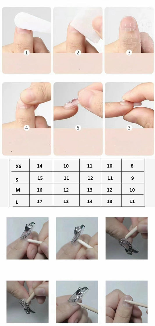 Black & Iridescent Opal Vintage Floral Press On Nails,Long Stiletto False Nails,Sophisticated Dark Romantic Nail for Vacation,Birthday,Gift